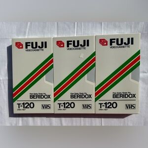 New NIP Fuji VHS Videocassette T-120 246m Fine Grain BERIDOX set of 3 sealed VHS